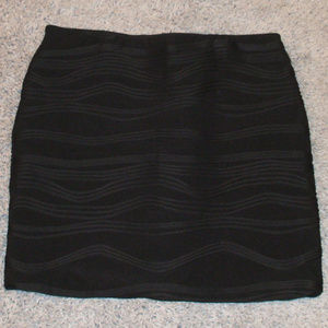 Textured Black Mini Skirt